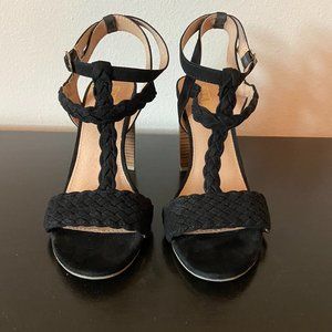 Braided Stacked Heel Sandals